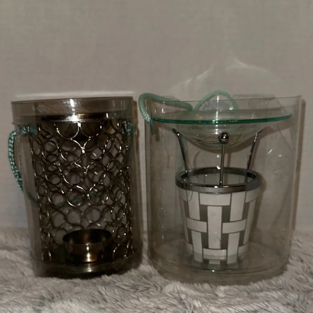 Votive Candle Holder Oil Warmer Set Slatkin & Co Lot of 2